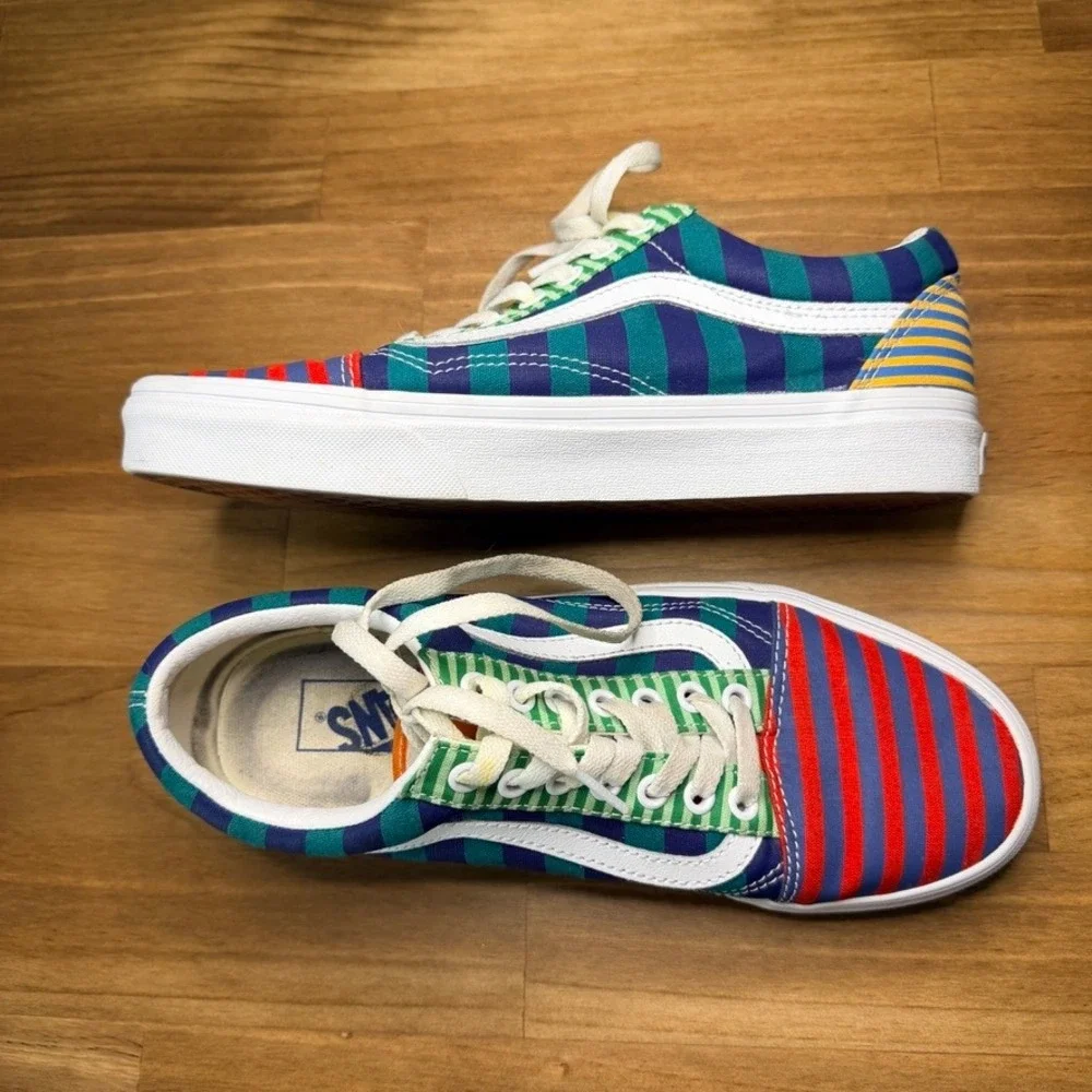 Vans Old Skool Deck Club Multi Stripe Shoes Men's 8 Women's 9.5 Rare
